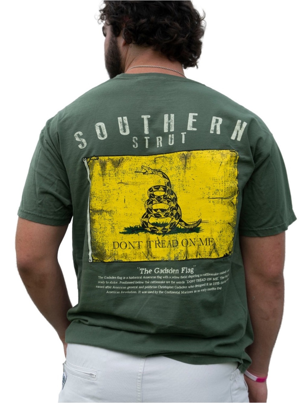 Dont Tread On Me Shirt Mens L Gadson Flag Rattlesnake Southern Strut Graphic NWT